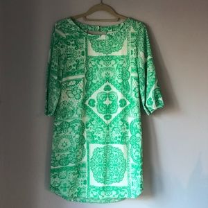 Brand New Patterned Green & White Pink Owl Dress